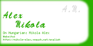 alex mikola business card